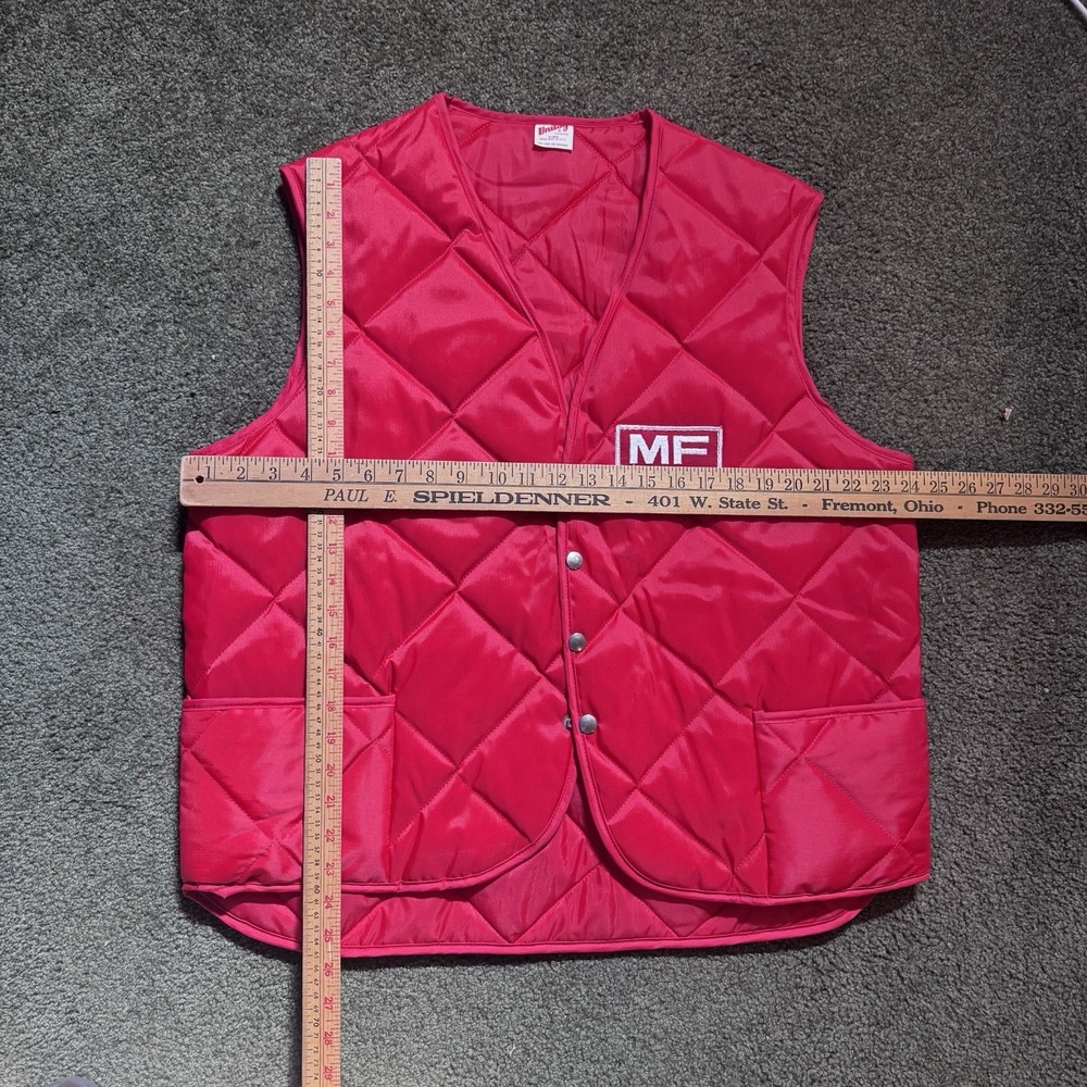Vintage Massey Ferguson MF Unitog Red Quilted Vest XL Union Made USA - Picture 4 of 6